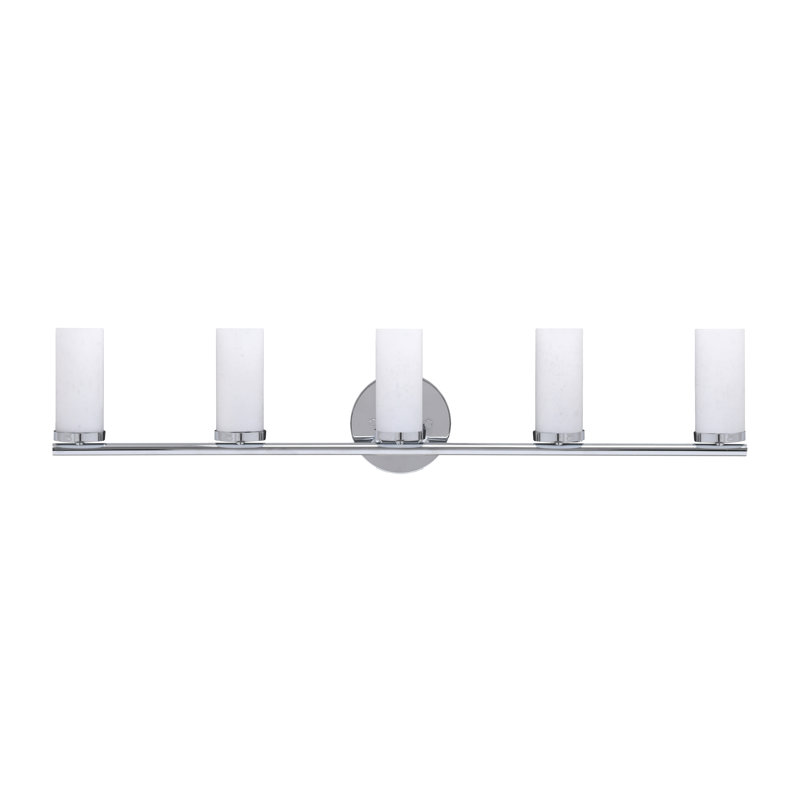 Barre d'éclairage de salle de bain 5 lumières Trinity, Chrome