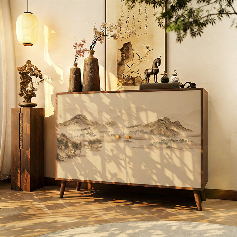 Solid Wood Entryway Storage Cabinet