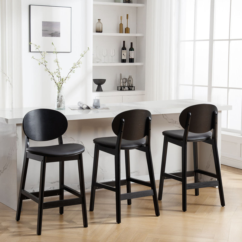 Tabouret de bar 26 po, Noir, 3
