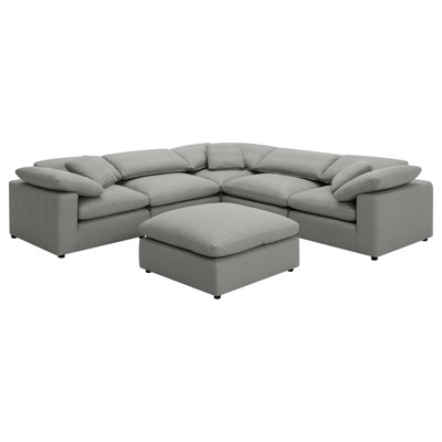 Contemporary Modular Sectional Sofa with Plush Comfort and Ottoman