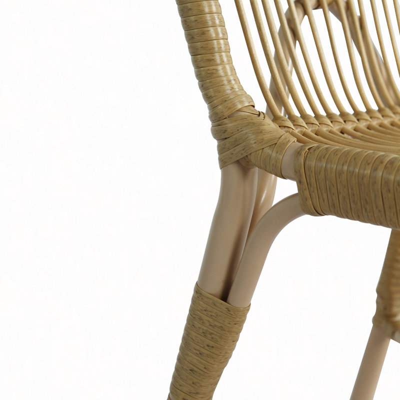 Ensemble de 2 chaises d'extérieur en osier de patio en osier pour terrasse, piscine, jardin, Naturel