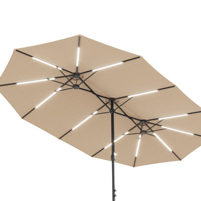 15FT Rectangular Patio Umbrella With LED Lights