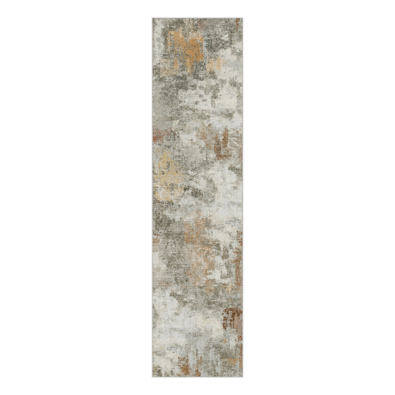 Tapis abstrait moderne Arden, Grey, Runner 2'3" x 7'6"