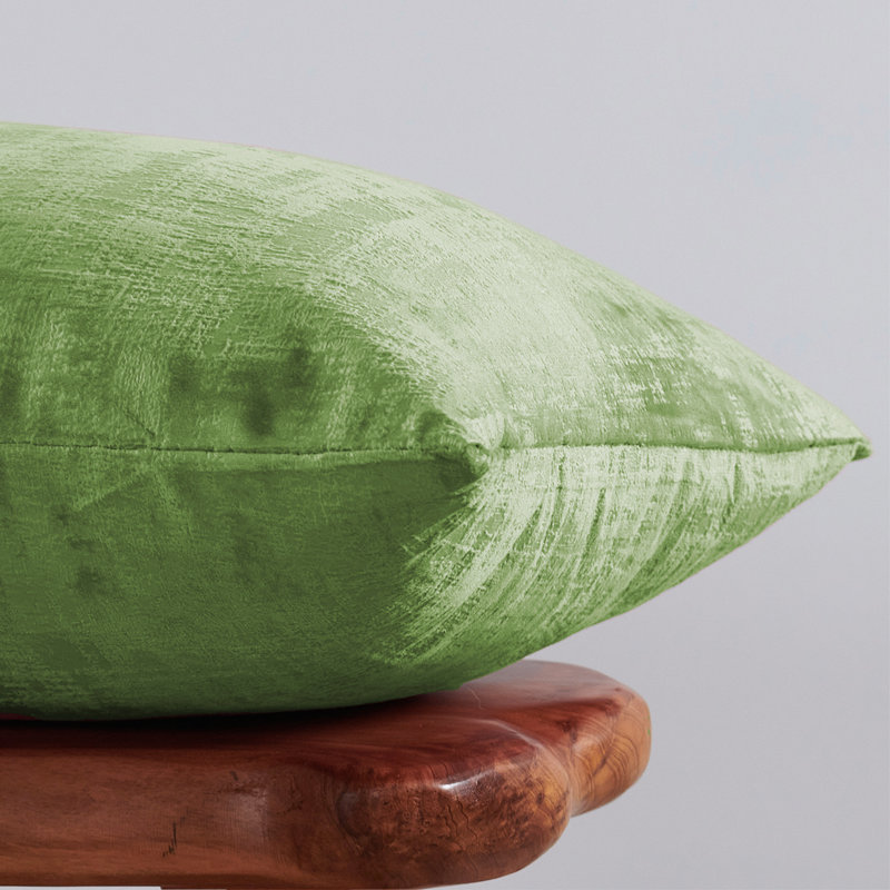 Textured Velvet Textured Rectangular Pillow Cover, Calla Green