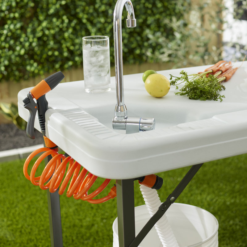 Deluxe Outdoor Fish & Game Cleaning Station with Faucet and Shelf, 49"