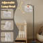  Lampe sur pied Arc murale en marbre blanc argenté gris encre graphique abstrait clair élégant noir Grand lampadaire moderne DEL Abat-jour réglable en lin 3 températures de couleur