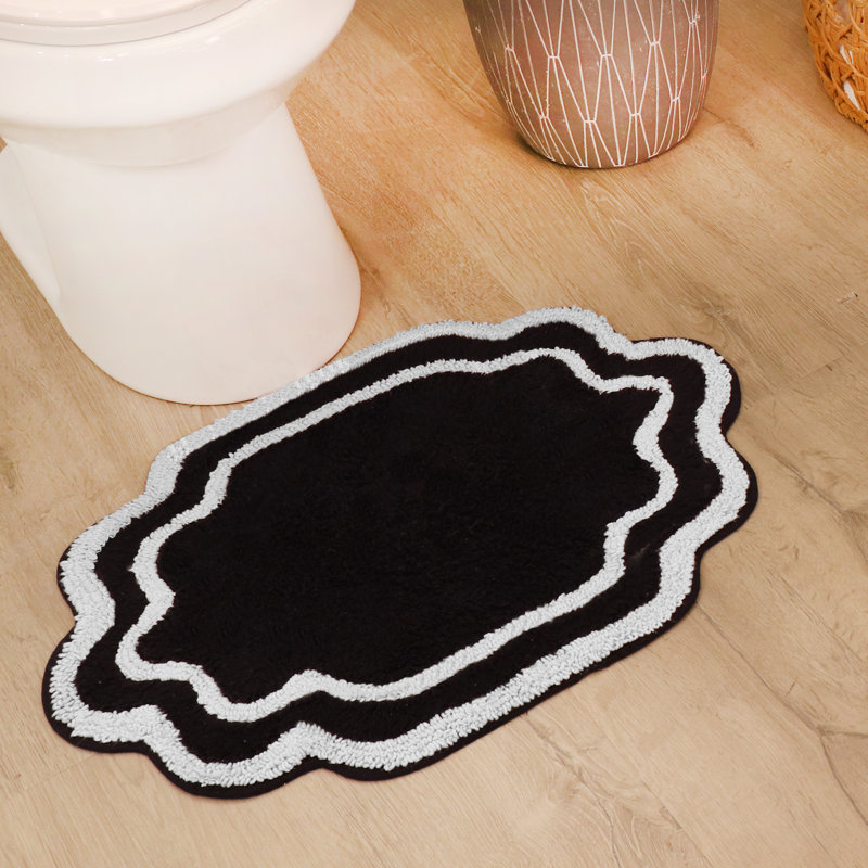 Tapis pour salle de bain Dobrinka, Noir, 21 po x 34 po (rectangulaire)