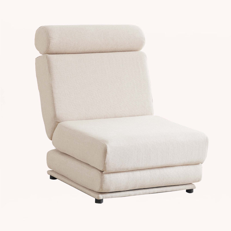 Canapé-lit simple pliable avec fauteuil, Blanc, crème