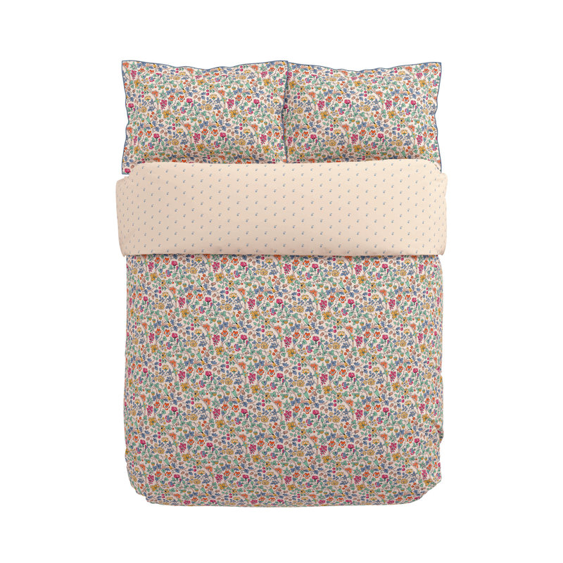 Bountiful Cotton Floral Duvet Cover Set with Pillowcases Included, Single Duvet Cover Set + 1 Pillowcase