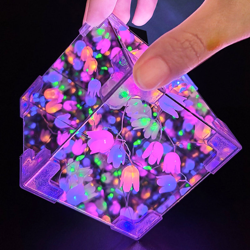 Bricolage tridimensionnel veilleuse mer de fleurs paquet pour envoyer le cadeau de petite amie doit être fabriqué à la main Produits non finis