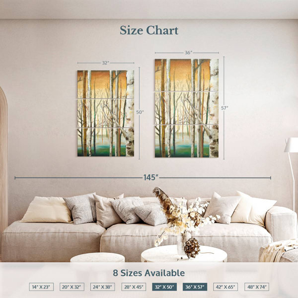 Millwood Pines Alvord Gold Birch Forest II - Wayfair Canada