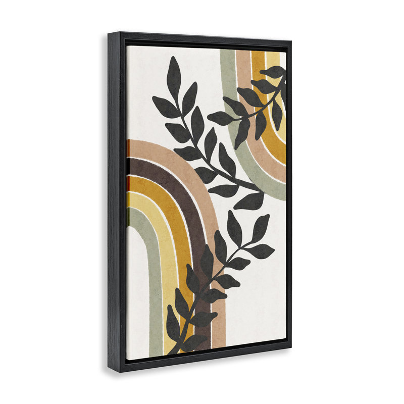 «Vine Swathed Rainbows», toile flottante encadrée par JJ Design House LLC, H 25 po x l 17 po, Cadre flottant noir de jais