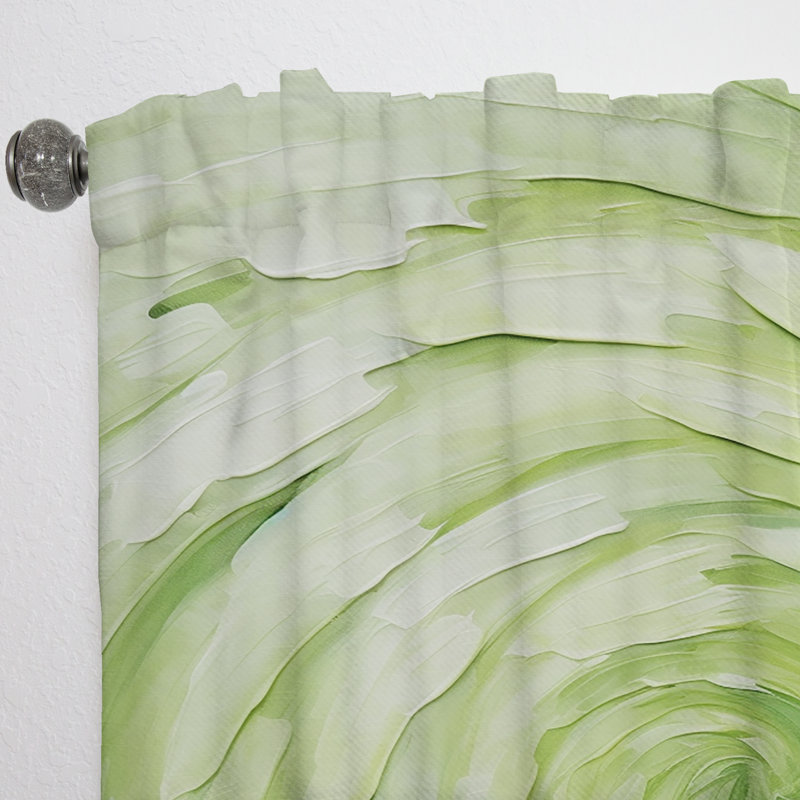 Green Serene Spiral Dreams II - Rideau en spirale - Rideau abstrait obscurcissant - 1 panneau, L 52 po x L 120 po