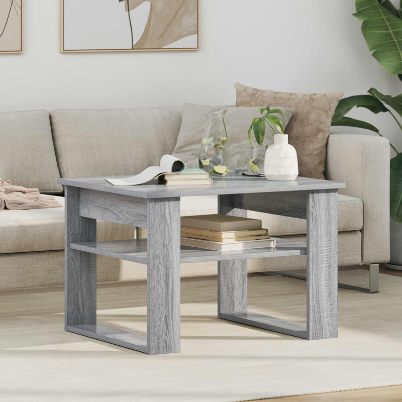 Coffee Table with Storage, Grey Sonoma, 44cm. H x 64cm. L x 54cm. W