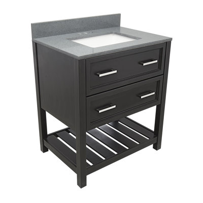 31'' Single Bathroom Vanity with Engineered Quartz Top