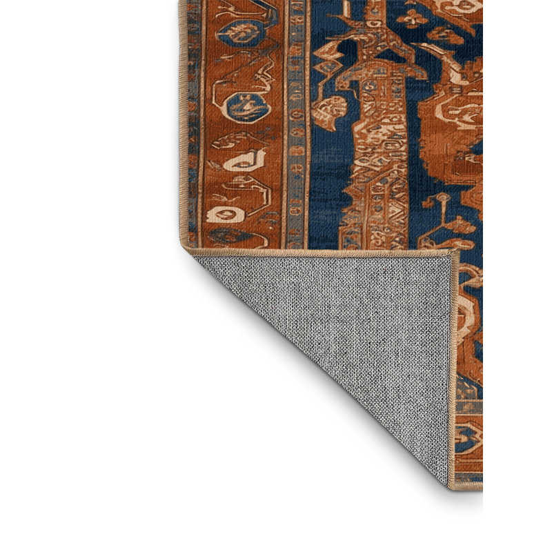 Tapis brun turc lavable à la machine, Carré 3 pi