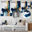 Décoration murale abstraite géométrique en marbre doré et bleu I - marbre abstrait-113370291