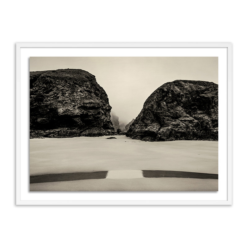 Bedruthan Steps Print by Guy Sargent, 36" H x 48" W x 2.5" D, White