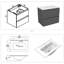 Glossy Vanity Unit,Wall Mounted,Detachable,Soft Close,Two-Drawer+Basin-2085385753