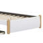 Upholstered Platform Bed With Wood Supporting Feet And  Trundle Bed