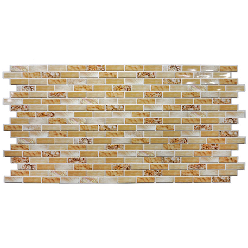 Panneau mural 3D 19 "x 39" beige (paquet de 5)