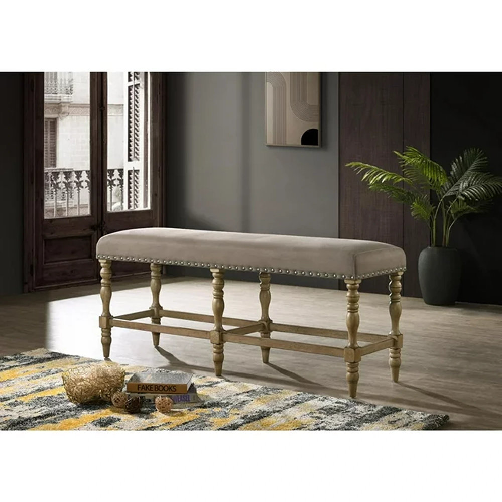 Lawley Microfiber / Microsuede Upholstered Bench