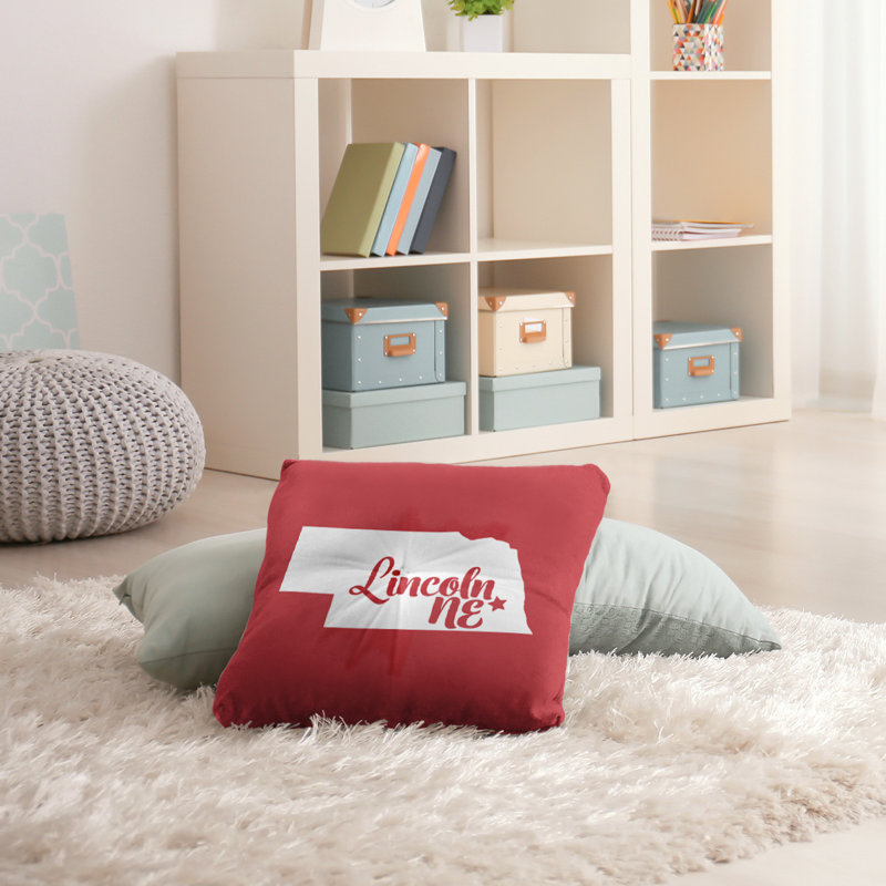 Coussin de plancher touffeté, 30 po x 30 po, Rouge, Lincoln