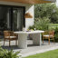 Isle 67.5" Modern Outdoor Dining Table With Terrazzo Finish Top
