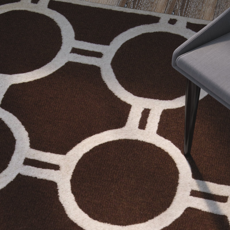 Tapis géométrique en laine touffeté à la main Deedgra, Rectangle 4 pi x 6 pi
