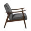 Fauteuil club décoratif, velours brun clair, structure en bois d'hévéa massif