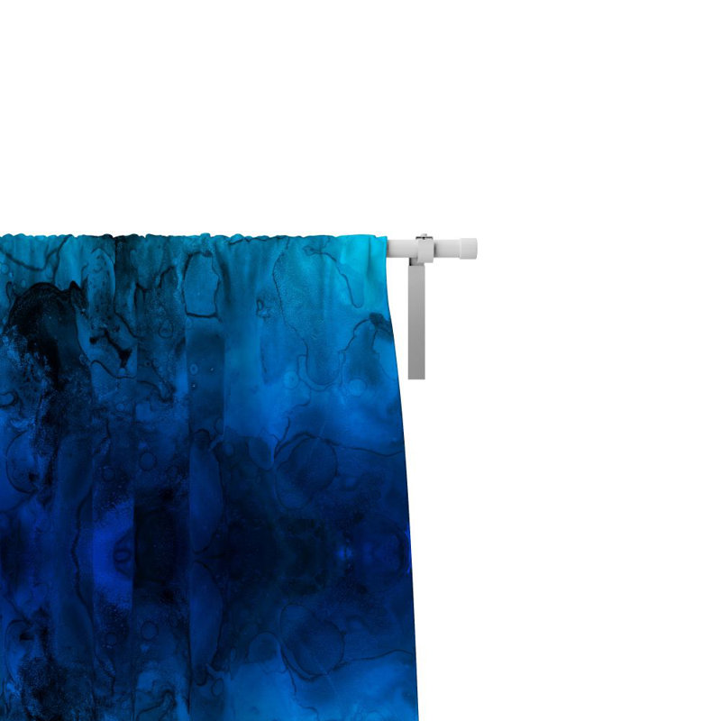 Paire de rideaux semi-transparents bleu fumé, L 56 po x L 78 po