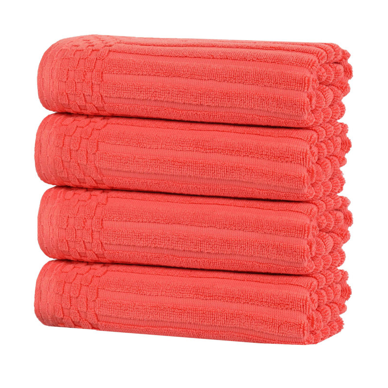 Ensemble de serviettes en coton Kleiman, Orange corail