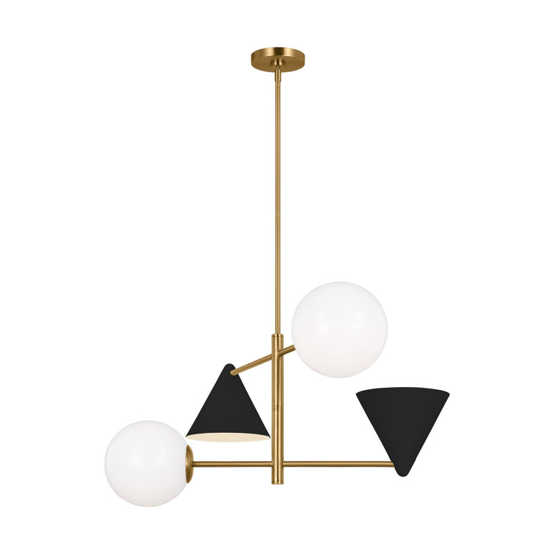 Cosmo 4 - Light Chandelier, White, 16.12" H x 28" W x 28" D