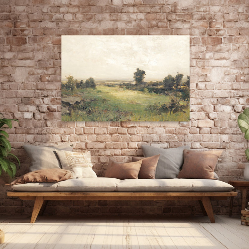 Paysage champêtre abstrait contemporain, art naturel, H 60 po x l 40 po