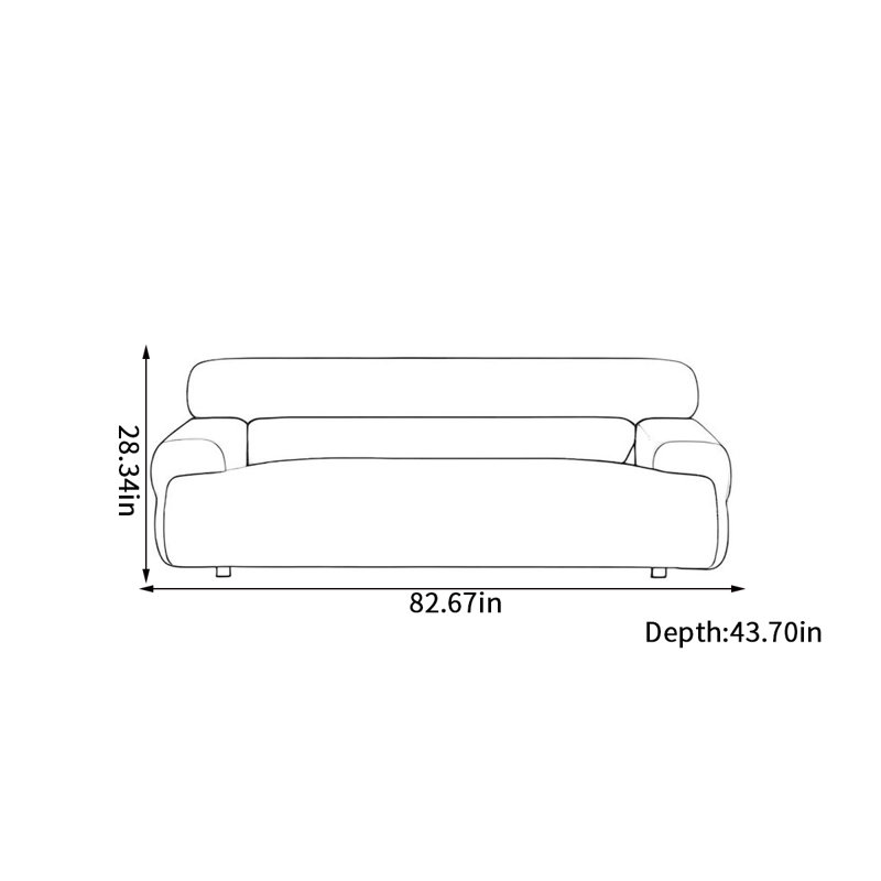 Canapé rétro en tissu simple, Blanc
