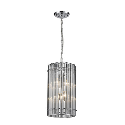 Rotan Modern 4 Light Glass Rod Pendant