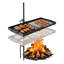 Heavy Duty Swivel Campfire Grill, 24" Portable Camping Grill Grate & Griddle, Sturdy Steel BBQ Mesh, 360° Height Adjustable Over Fire Pit Equipment, for Outdoor Open Flame Cooking, Black