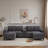 Modern U-shaped Sectional With Movable Storage Ottomans, Multifunctional Console, Bluetooth Speakers And Led Lights-1508630402