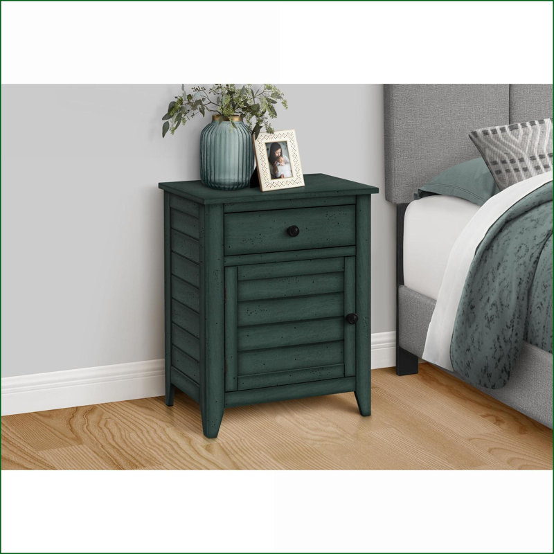Table basse transitionnelle bleue antique pour chambre à coucher / salon avec rangement, facile à assembler