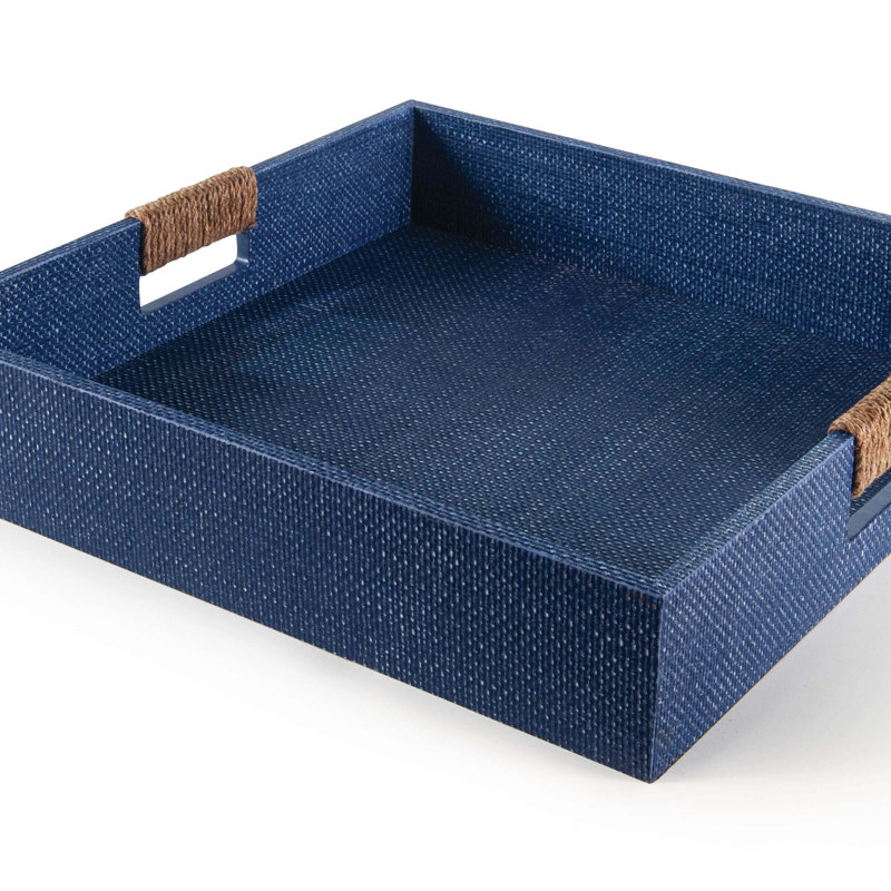 Logia Resin Tray, 3.5" H x 18" W x 18" L, Indigo