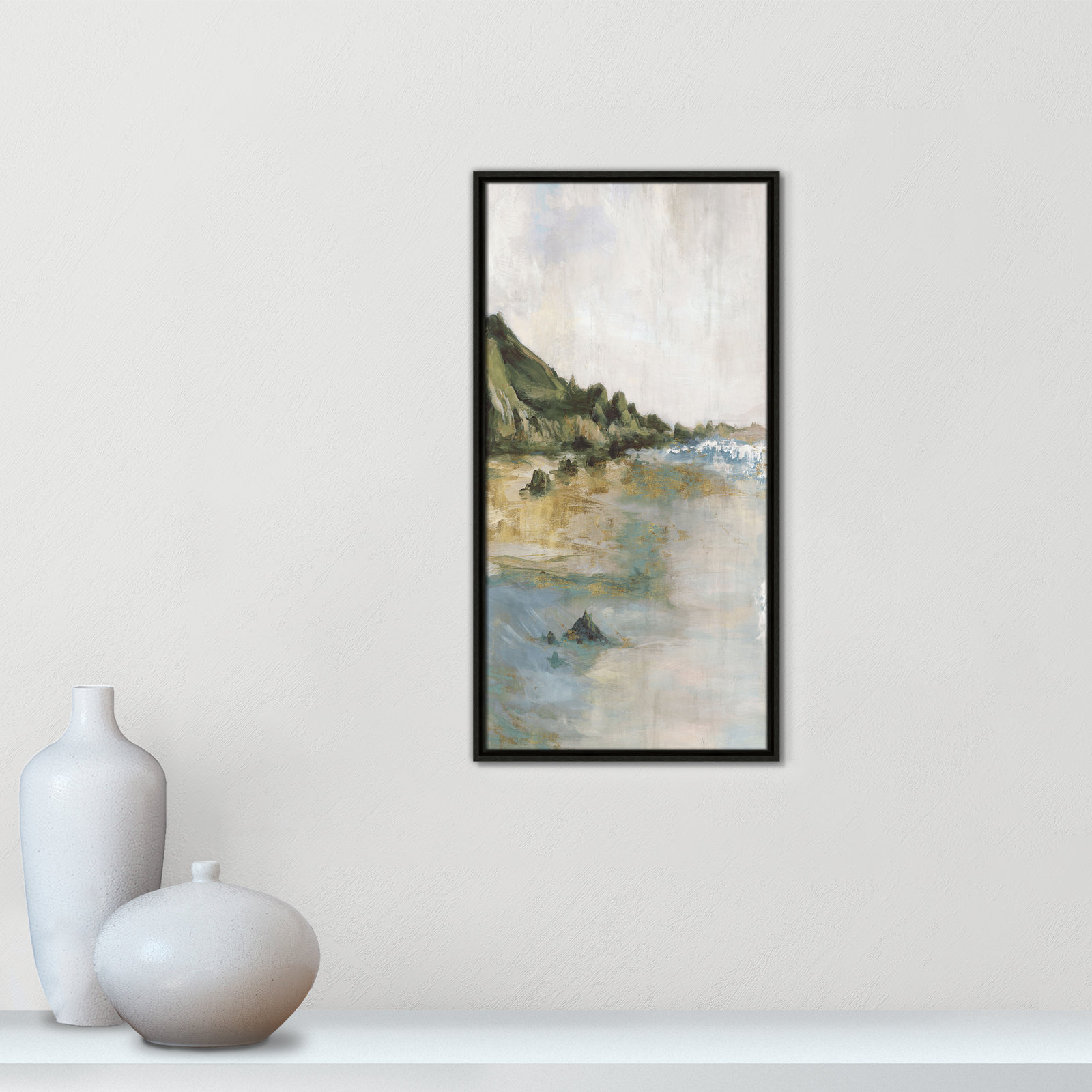 Cordoba "Tide's Edge" Print, 31.5" H x 16.5" W, Espresso