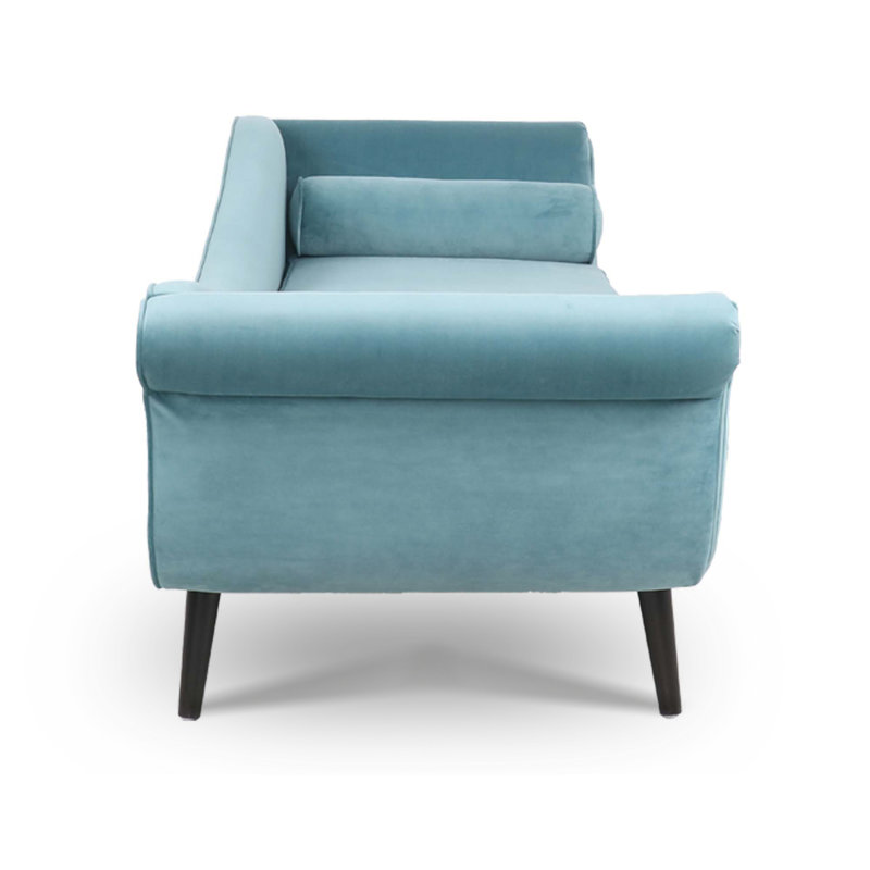 Gavrah 69'' Wide Velvet Lounge Chair, Black, Green Velvet