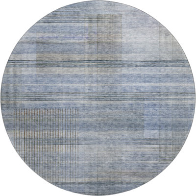 Premium Machine Washable Prisco Blue Rug