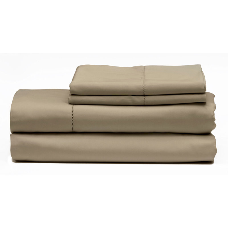 Ensemble de draps en satin de coton de qualité égyptienne 400 fils Caples, Très grand, Blanc