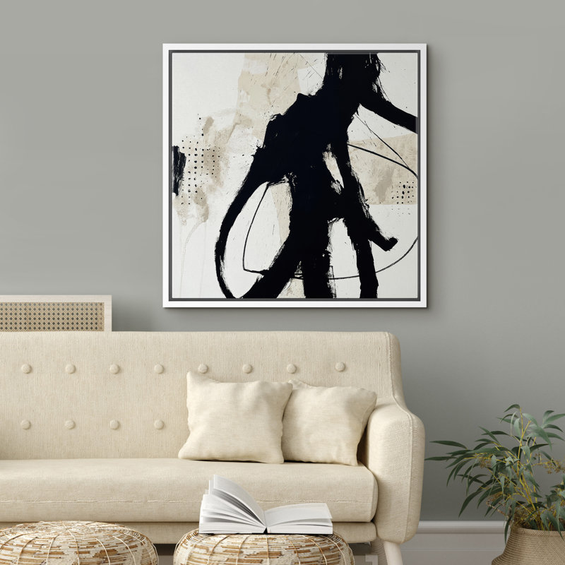 Abstrait, reproduction d'art sur toile encadrée, décoration murale pour chambre à coucher, H 24 po x l 24 po, Blanc