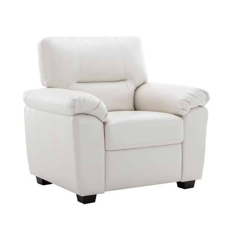 Gottfried Vegan Leather Club Chair - White (Box 1/2,Incomplete)