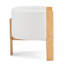 Ensemble de 4 fauteuils rembourrés en bois d'hévéa naturel et revêtement en boucle blanche douce, supportant jusqu'à 102 kg (225 lb), style moderne, idéal pour la salle à manger.