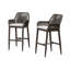 Ensemble de 2 tabourets de bar et de comptoir modernes en aluminium avec coussin, pour l'intérieur et l'extérieur-133284642-133284645-133284640