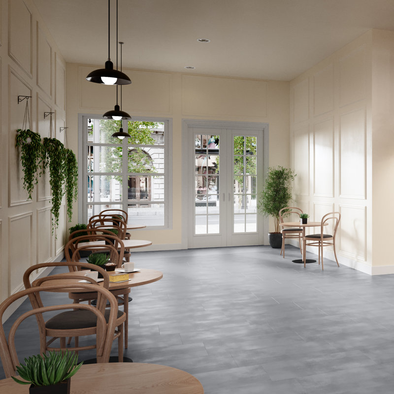 Fuse 12" x 24" x 2mm Glue Down Metallic Look Luxury Vinyl Tile Flooring (40 Sq. Ft. / Case), Fog