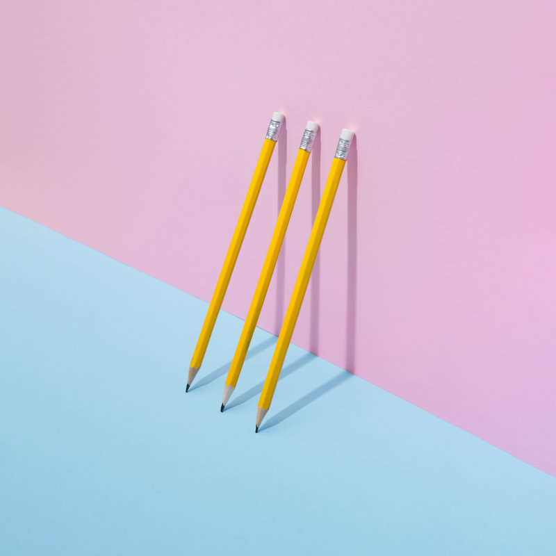 School Pencils - Wrapped Canvas Print, 30cm H x 30cm W x 3.8cm D